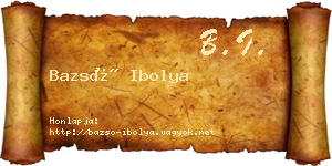 Bazsó Ibolya névjegykártya